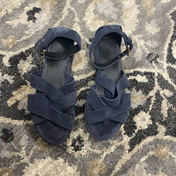 J. Crew Navy Sandals - Picture 1 of 6